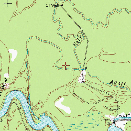 Topographic Map of Adolph Bayou, TX