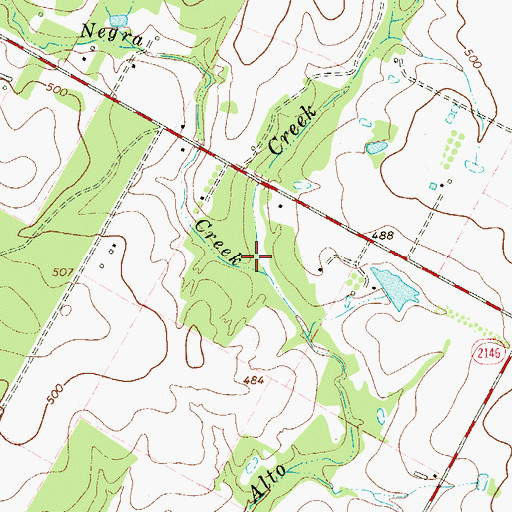 Topographic Map of Agua Negra Creek, TX