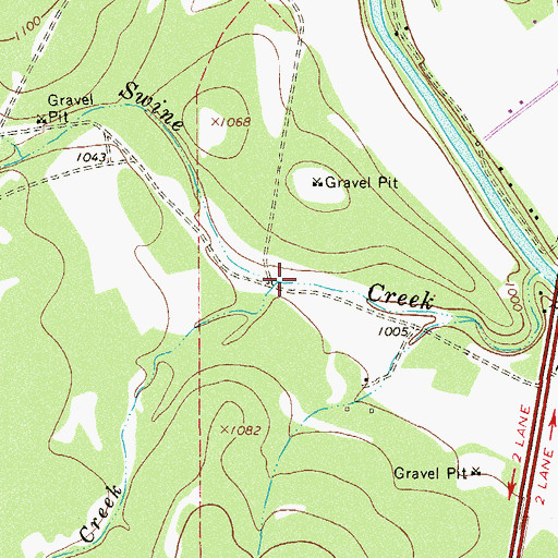 Topographic Map of Ahern Creek, TX