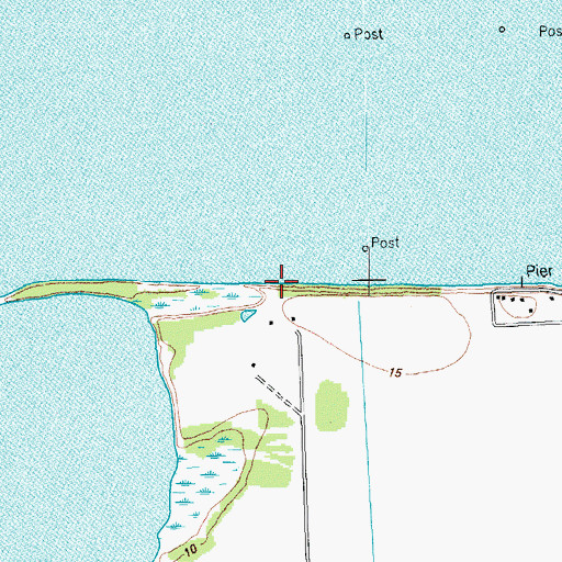 Topographic Map of Alamo Beach, TX