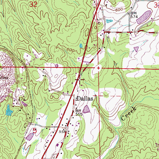 Topographic Map of Dallas Church, AL
