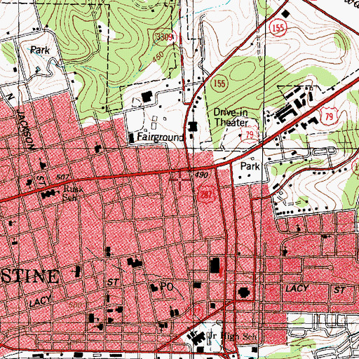 Topographic Map of Alamo School, TX