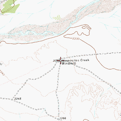 Topographic Map of Alamocitos Creek Windmill, TX