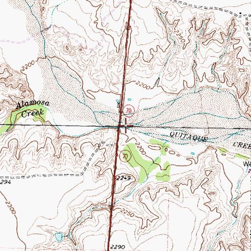 Topographic Map of Alamosa Creek, TX