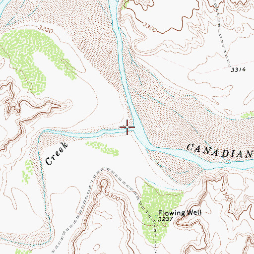 Topographic Map of Alamosa Creek, TX
