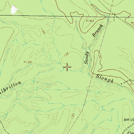 Topographic Map of Albritton Slough, TX