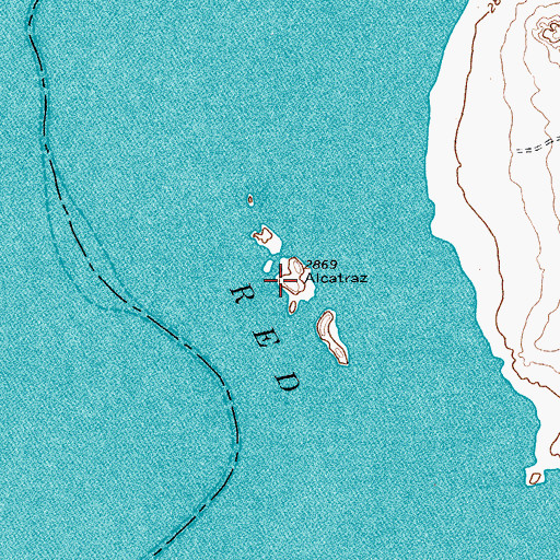Topographic Map of Alcatraz, TX