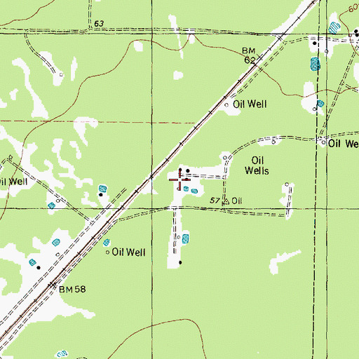 Topographic Map of Alco Magnolia Oil Field, TX