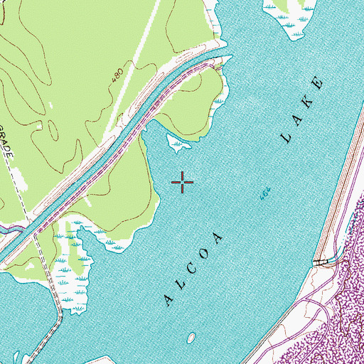 Topographic Map of Alcoa Lake, TX