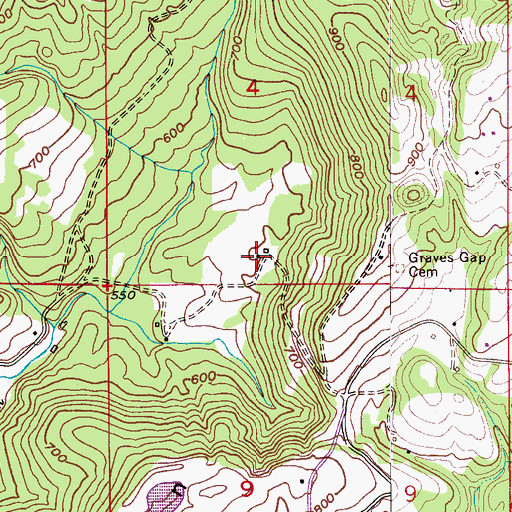 Topographic Map of Graves Gap Church, AL