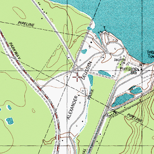 Topographic Map of Alexander Deussen Park, TX