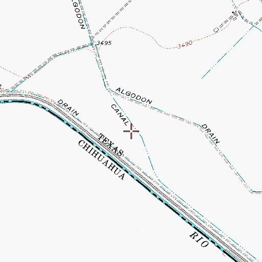 Topographic Map of Algodon Lateral, TX