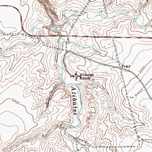 Topographic Map of Alibates Ranch, TX