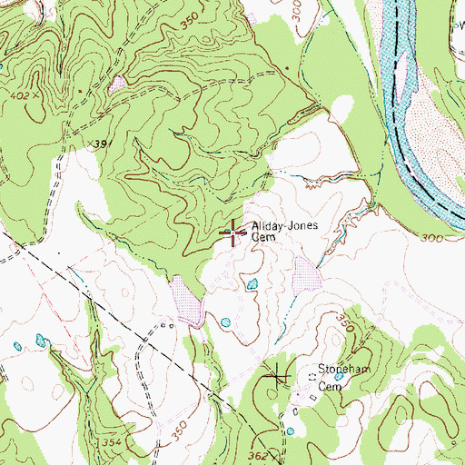 Topographic Map of Allday - Jones Cemetery, TX