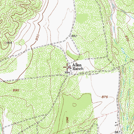 Topographic Map of Allen Ranch, TX