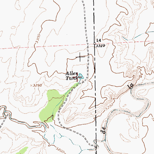 Topographic Map of Allen Tank, TX