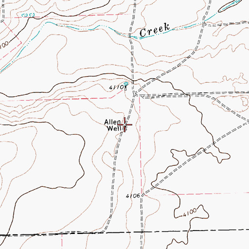 Topographic Map of Allen Well, TX