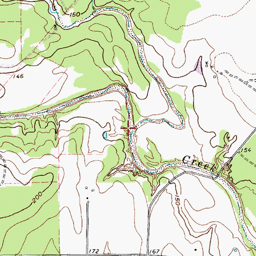 Topographic Map of Alligator Creek, TX