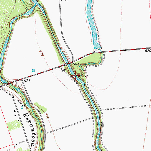 Topographic Map of Alligator Slough, TX