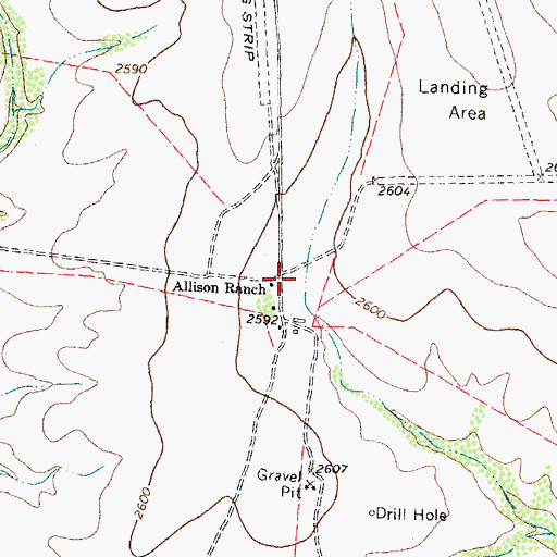 Topographic Map of Allison Ranch, TX
