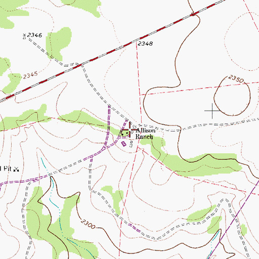 Topographic Map of Allison Ranch, TX