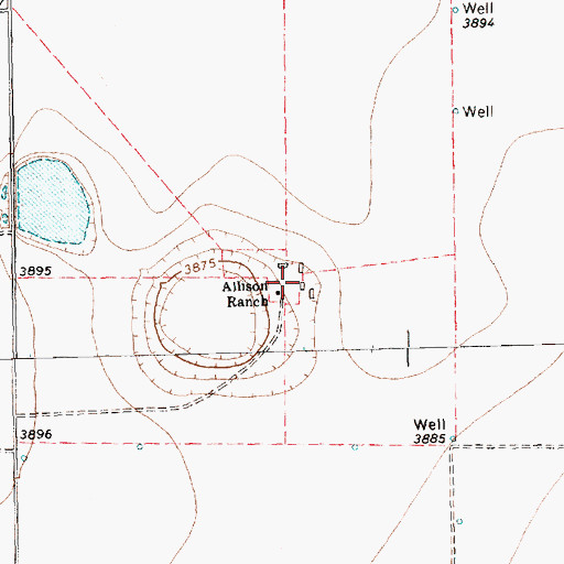 Topographic Map of Allison Ranch, TX