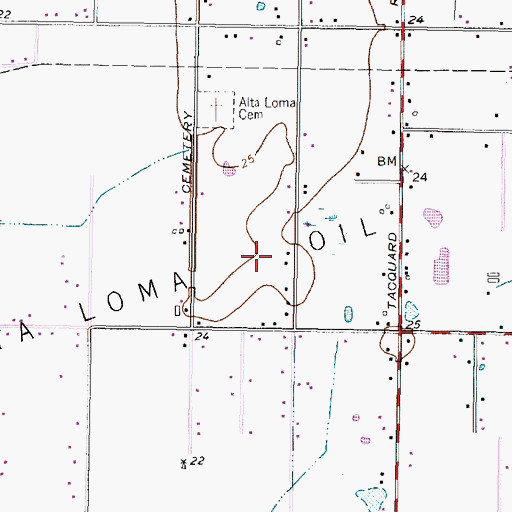 Topographic Map of Alta Loma Oil Field, TX