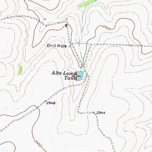 Topographic Map of Alta Loma Tank, TX