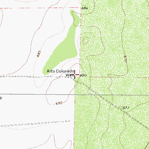 Topographic Map of Alto Colorado Well, TX