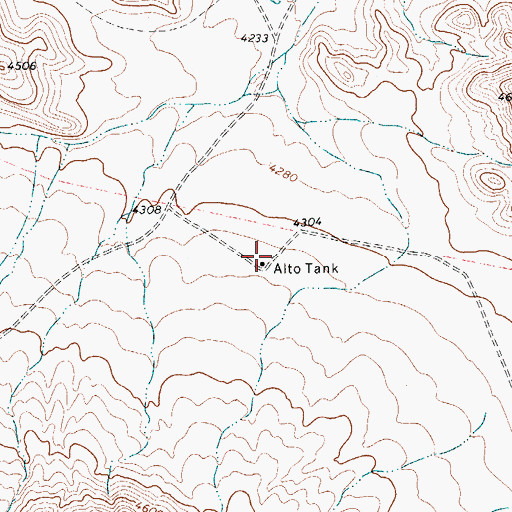 Topographic Map of Alto Tank, TX