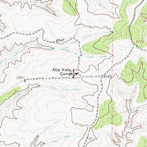 Topographic Map of Alto Vista Camp, TX