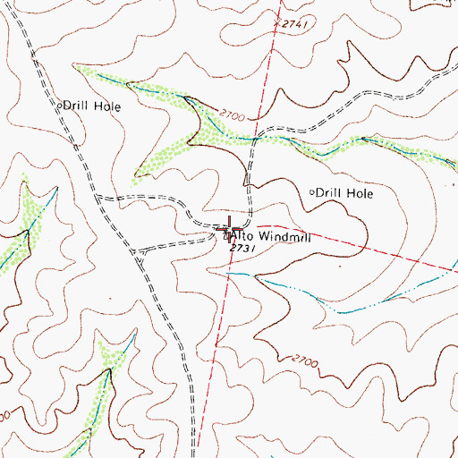 Topographic Map of Alto Windmill, TX