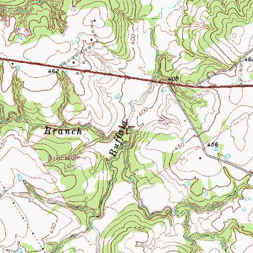 Topographic Map of Alum Branch, TX