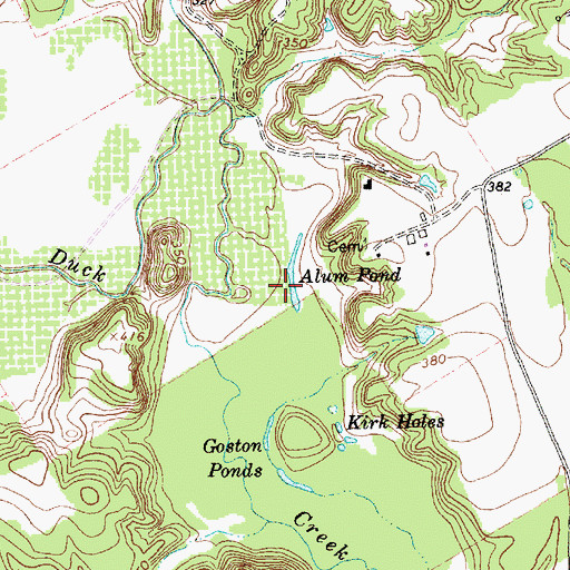 Topographic Map of Alum Pond, TX