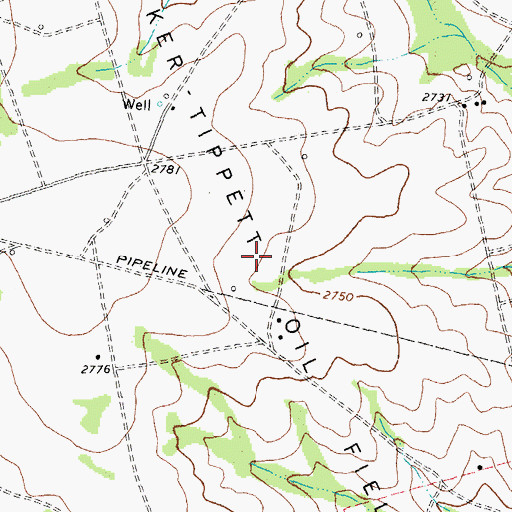Topographic Map of Amacker Tippett Oil Field, TX