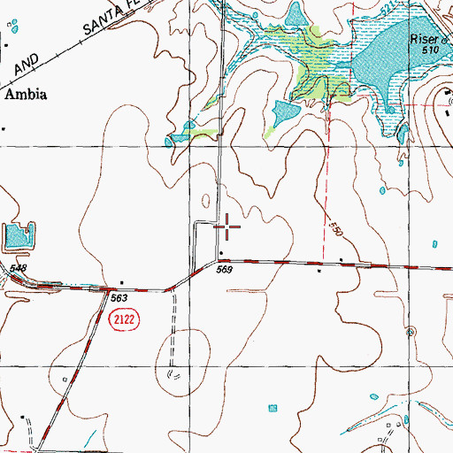 Topographic Map of Ambia School, TX