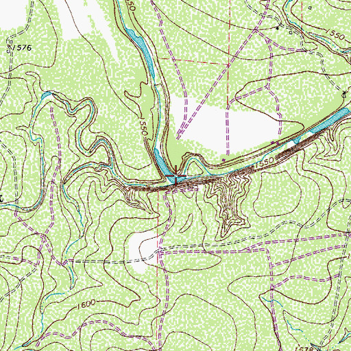 Topographic Map of Amos Creek, TX