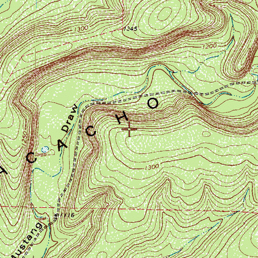 Topographic Map of Anacacho Mountains, TX