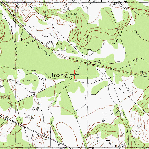 Topographic Map of Anderson Branch, TX