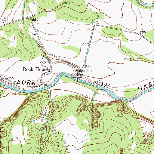 Topographic Map of Anderson Branch, TX