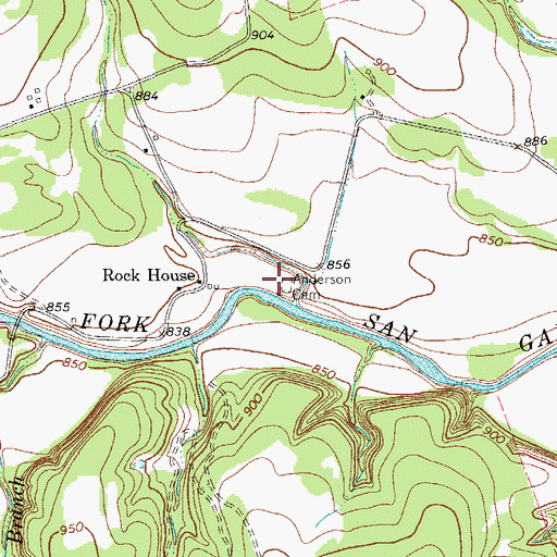 Topographic Map of Anderson Cemetery, TX
