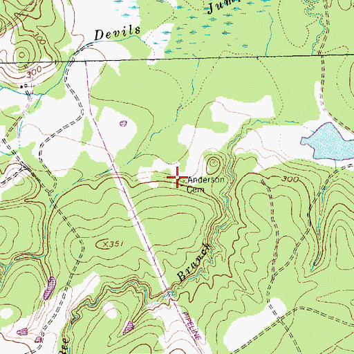 Topographic Map of Anderson Cemetery, TX