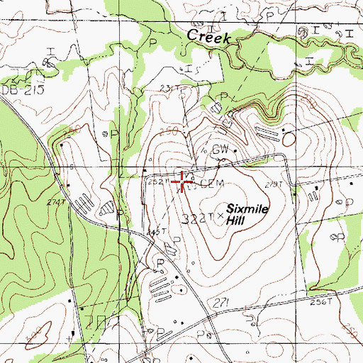 Topographic Map of Anderson Cemetery, TX
