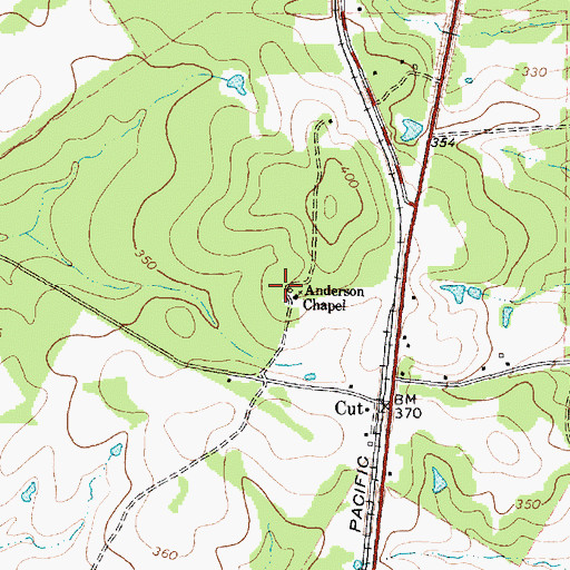 Topographic Map of Anderson Chapel United Methodist Church, TX