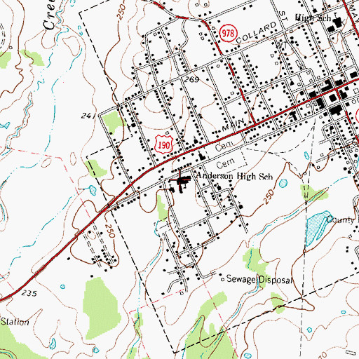 Topographic Map of Anderson High School, TX