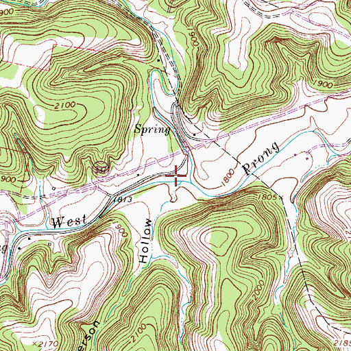 Topographic Map of Anderson Hollow, TX