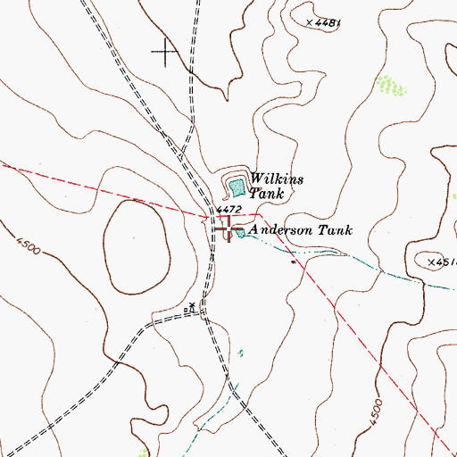 Topographic Map of Anderson Tank, TX