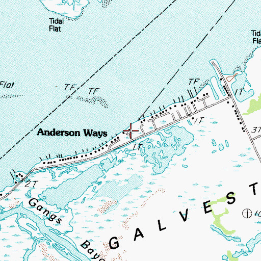 Topographic Map of Anderson Ways, TX