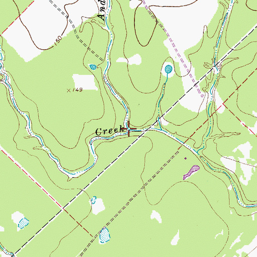 Topographic Map of Andrews Branch, TX