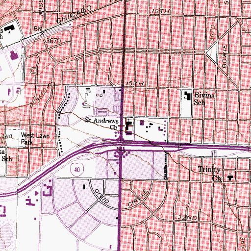 Topographic Map of Andrews Church, TX